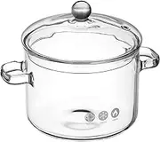 YARNOW Stew Pot for Stove Glass Saucepan Cover Large Capacity Heat Resistant for Cooking Soup Food