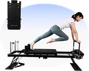 Foldable Pilates Reformer，Pilates Reformer Machine Core Workout Equipment Pilates Core Bed for Home Use and Gym Workout Fiber Nylon Rope