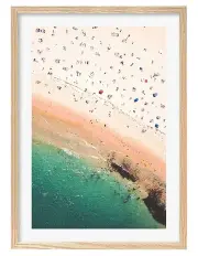 [Profile Australia] Australian Made Coogee Beach Life Art Print A2 in Natural Frame