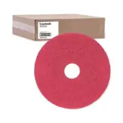 16" Dia Standard Buffing Red Floor Pad (Case of 5) Premiere Pads Durable Fibers
