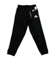 Adidas E 3S Regular Tapered Three Stripe Jogger Pants Men's Large Black NWT