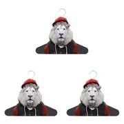 3PK Annabel Trends Zoo Portrait Coat Hanger/Hook Animal Clothes Organiser Lion