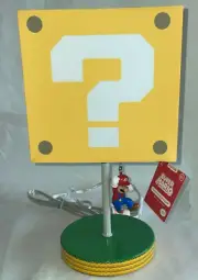14" Jumping Super Mario Bros Question Block Desk Lamp Light Nintendo NEW