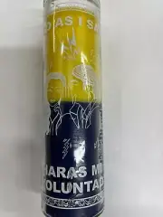 DO AS I SAY UNSCENTED 2 COLOR PILLAR CANDLE IN GLASS (HARAS MI VOLUNTAD)
