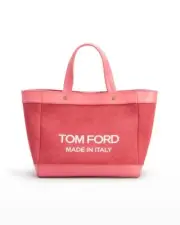 TOM FORD Mini Logo Canvas East-West Tote Bag Coral