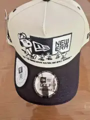 New Era 9FORTY A-Frame Peanuts Snoopy Golf Cap Hat Chrome/Navy Adjustable