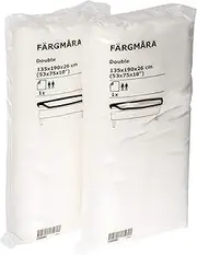 [IKEA] FARGMARA 135x190cm UK Double White Fitted 100% Cotton Bed Sheet - Set of 2