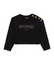 Balmain Kids Vintage Balmain Embellished Crewneck Sweatshirt 12,8Y,13,6Y,4Y,14Y,13Y,12Y,10Y,IT13 black