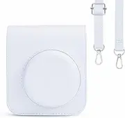 Rieibi Camera Case Compatible with Fuji Instax Mini 12 - Polaroid Instax 12 Carry Case for Fujifilm Instax Mini 12 Instant Camera - Fuji Mini 12 Bag Cover with Strap - White