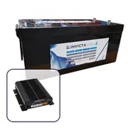 Invicta 12V 300Ah Lithium Battery with Bluetooth + BMPRO 30A 12V DC to DC Battery Charger