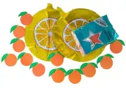 Clementine Orange Shape Party Balloons and Garland Set - NO YARN