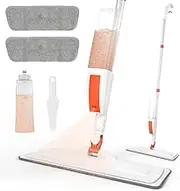 Sicilaien Spray Mop for Floor Cleaning, 360° Rotating Wet Dry Cleaning Dust Mop with Spraying Trigger, 400ML Large Refill Bottle 2 Extra Microfibre Pads, for Hardwood Vinyl Floors Tiles Cleaning