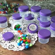 20 Jars Containers Purple Caps Lids Screw On 2 Tblsp 1oz #4304 Reusable USA New