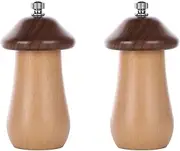 Cute Manual Pepper Mill Tool Wooden Pepper Grinder Mushroom Shape Salt Mill Handheld Refillable Spice Mill for Seasoning