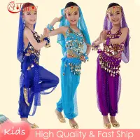 在飛比找蝦皮商城精選優惠-6 色肚皮舞服裝兒童女孩兒童國慶印度舞蹈女孩寶萊塢服裝萬聖節