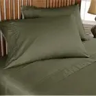 900 TC EGYPTIAN COTTON BEDDING SET 4 PCs FLAT SHEET+DUVET COVER OLIVE COLOR