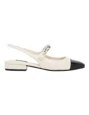 [Nine West] Clever Slingback Flat in Ivory