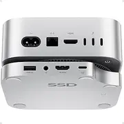 PULWTOP 9 in 1 USB C Hub for Mac Mini M4/ M4 Pro 2024 Capacity Expansion Accessory with M.2 PCIe SSD Slot, 1 x HDMI 4K 60Hz, 3 x USB-A 2.0, 1 x 3.5mm Audio & Mic, 1 x USB-C to Host, 1 x SD/TF3.0 Card