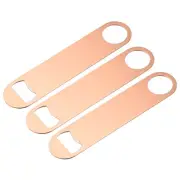 3pcs Stainless Steel Flat Bottle Opener, Beer Bottle Opener 7.08"Long-Rose Gold