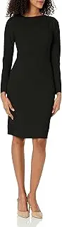 [Maggy London] Women's Asymmetric Neck Crepe Sheath Workwear Office Career Desk to Dinner Event Occasion Guest of