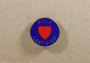 ACLS CERTIFIED Lapel Pin - 1" Diameter -Advanced Cardiovascular Life Support NEW