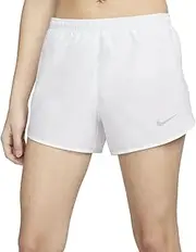 [Nike] Women's Dry 10K Running Shorts (as1, Alpha, x_l, Regular, White/White/Reflective Silver), X-Large