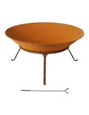[Grillz] Fire Pit Rustic Iron Bowl Outdoor 70cm in Brown
