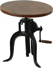 [Carolina Chair & Table] Co Megan Adjustable Crank Accent End Table, Chestnut/Black