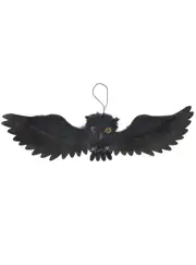 Hanging Fake Black Owl Halloween Decoration