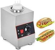 Electric Sauce Warmer, Stainless Steel Food Sauce Dispenser, Temperature Range 30-85℃, with Squeeze Bottle, Suitable for Restaurants, Parties(1 Bottle)