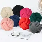 Photography Cushion No Deformation Pillow Sherpa Knot Ball Throw for Sofa