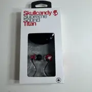 Skullcandy Titan Supreme Sound Earbud Headphones Red New Sealed Carry Case