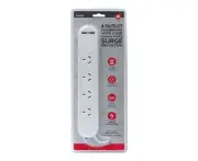4 Outlet Power Board With Surge Protection and Dual USB Charger 1M Lead Cable