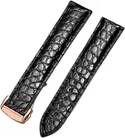 [HAODEE] Genuine Leather Band Alligator Buckle For Omega Watch strap 18mm to 22mm Crocodile Leather Strap for Men's and Women's