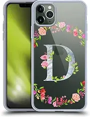 Head Case Designs Letter D Decorative Initials Gel Case [Military Grade Protection] Compatible with Apple iPhone 11 Pro Max