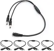 DIANN 5pcs DC Y Splitter Cable Power Lead 5.5x2.1mm 1 Female to 2 Male 5.5mm x 2.1mm DC Power Extension Adapter Cable for CCTV Surveillance Cameras Surveillance Routers DVR Monitor Electricity