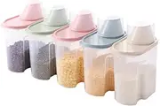 ELAYARD Green Plastic Sealed Cereal Container with Lid Small Grain Storage Pot for Dry Food Oatmeal and Rice Space Saving Kitchen Box for Organized Pantry