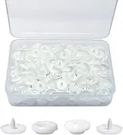 100 Sets T5 Plastic Snaps Round Resin Snaps Buttons for Clothing Diapers Crafting DIY Crafts (White)