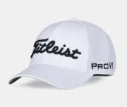Titleist Golf Tour Sports Mesh Staff Hat/Cap White with Black - SIZE: L/XL