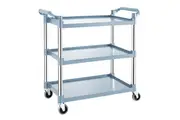 3 Tier Service Cart Trolley Restaurant Kitchen Food Serving Catering Large Shelf 300kg Capacity with Locking Wheels Hotel Restaurant Utility Cart