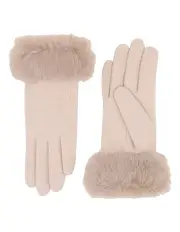 [Morgan & Taylor] Tammy Faux Fur Gloves in Cream