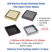 Tile Insert Floor Drain Floor Waste Floor Grate 316 Marine Grade Stainless steel