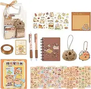 73/127Pcs Capybara Stationery Set, Capybara School Supplies, Capybara Party Favors Stationery with Pens Stickers Memo Pad Plush Keychains Notebook