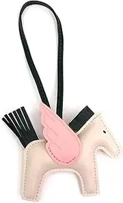 [CIBBALIY] Bag Charm Leather Tassel Pony with Wing Bag Pendant Horse for Decora Car Keychain