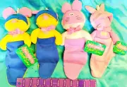 Set of 4 - Vintage 1987 Burger King Christmas Purr Tenders Cat Sock-ems.