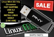LINUX Mint 22.1 Xia Cinnamon 64Bt 64GB USB 3.2 Linux Bootable Live Install