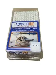 SEADOG White Nylon Twisted Dock Line 3/8"x25' Part# 301110025WH-1