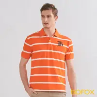 在飛比找momo購物網優惠-【BOFOX 寶狐】字母刺繡條紋POLO衫(橘白)