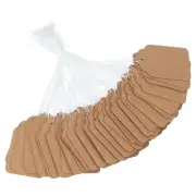 200Pcs 2.17"x1.38" Price Tags Writable Labels Display Label with String Brown