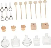 Alipis 5Pcs Car Aroma Bottle Diffuser with Wooden Lid Essential Oil Vent Clip Containers for Freshening Air Your Vehicle Elegant Design for Home Car Use